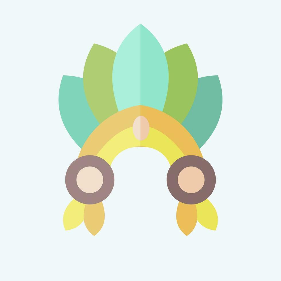 Icon Indian Red Crown. related to Indigenous People symbol. flat style. simple design editable. simple illustration vector