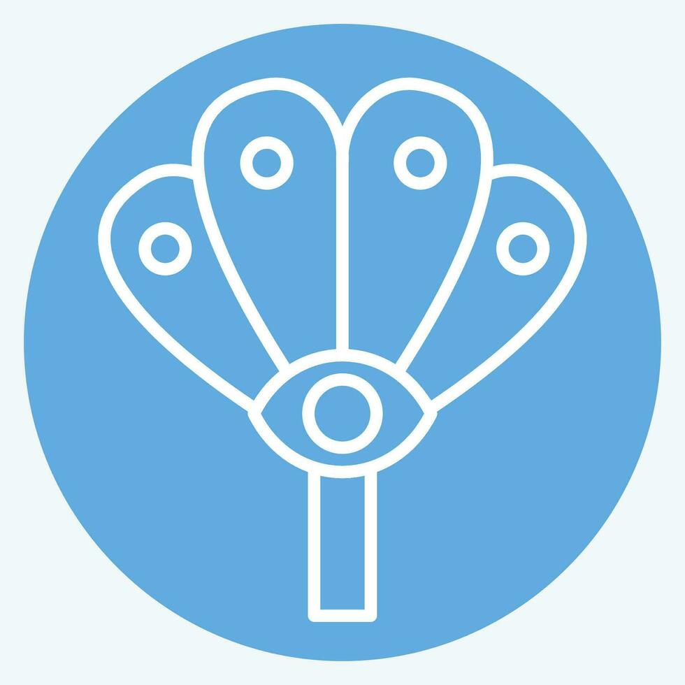 Icon Fan. related to Indigenous People symbol. blue eyes style. simple design editable. simple illustration vector