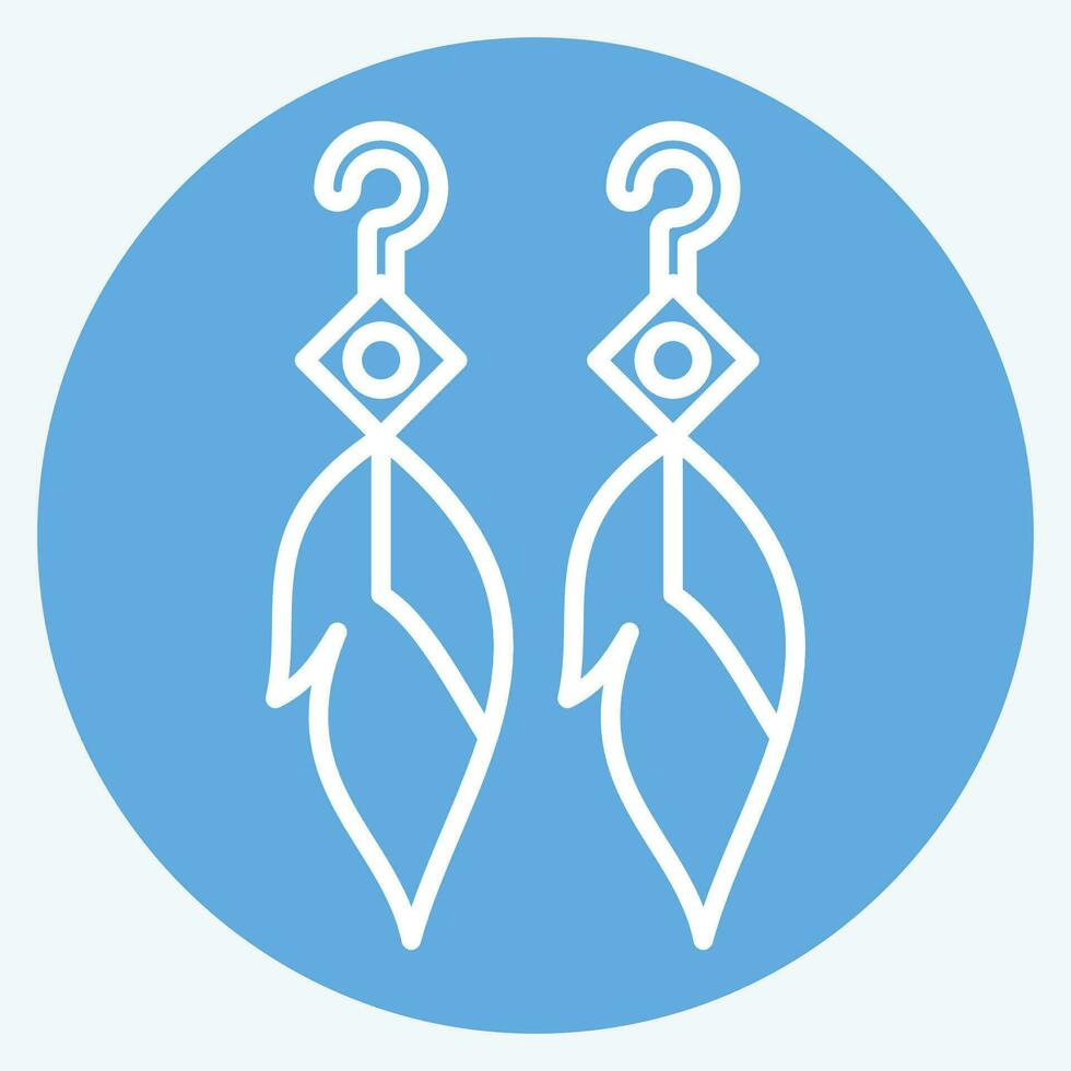 Icon Feather Earning. related to Indigenous People symbol. blue eyes style. simple design editable. simple illustration vector