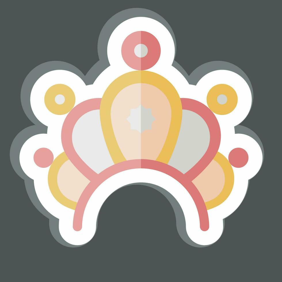 Sticker Crown. related to Indigenous People symbol. simple design editable. simple illustration vector
