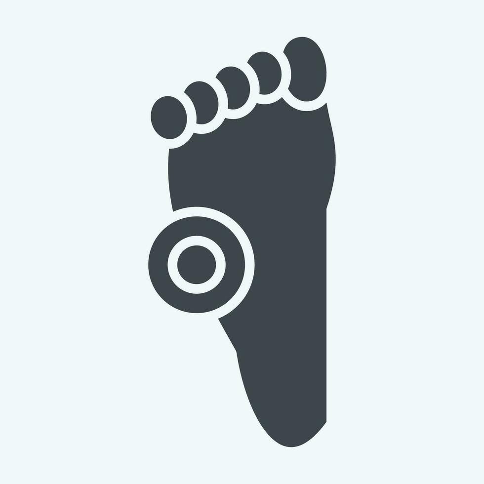 Icon Pain Foot. related to Body Ache symbol. glyph style. simple design editable. simple illustration vector