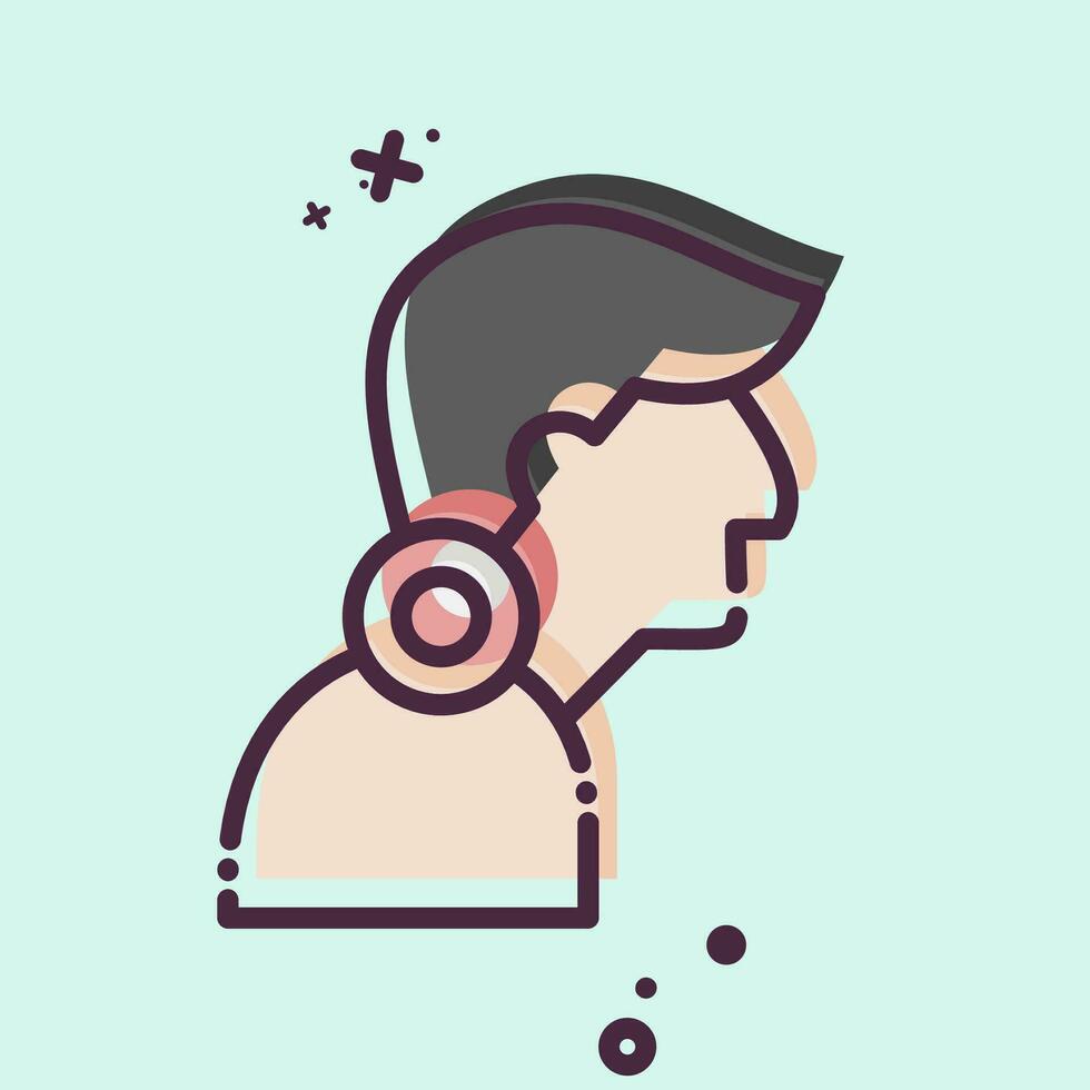 Icon Neck Pain. related to Body Ache symbol. MBE style. simple design editable. simple illustration vector