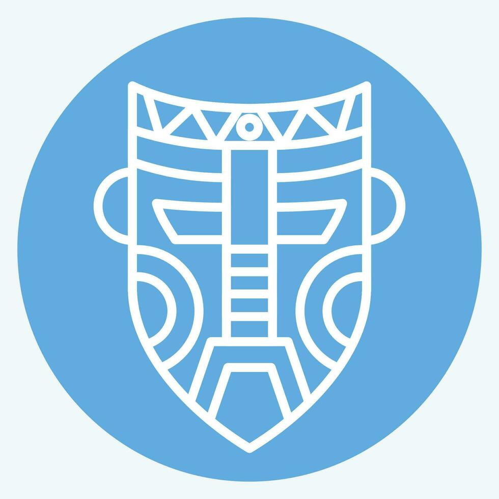 Icon Mask. related to Indigenous People symbol. blue eyes style. simple design editable. simple illustration vector