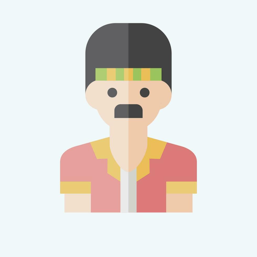 icono hombre. relacionado a indígena personas símbolo. plano estilo. sencillo diseño editable. sencillo ilustración vector