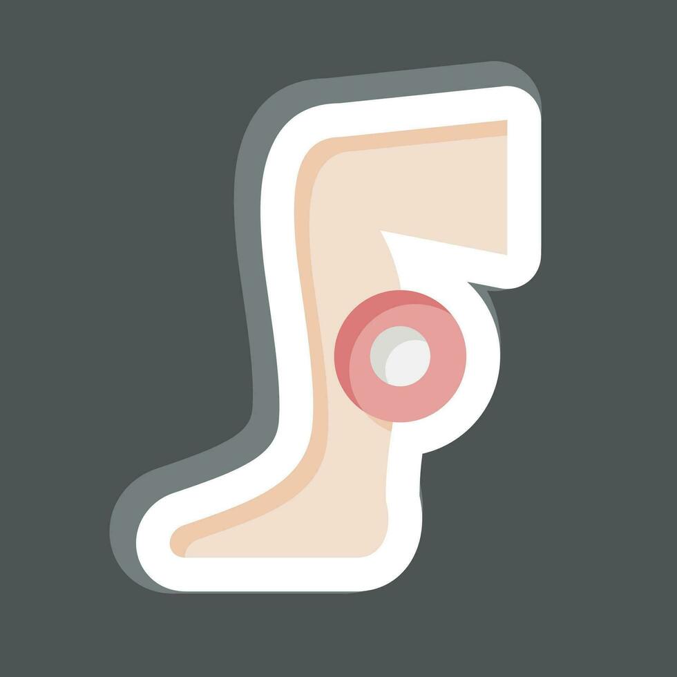 Sticker Foot pain. related to Body Ache symbol. simple design editable. simple illustration vector