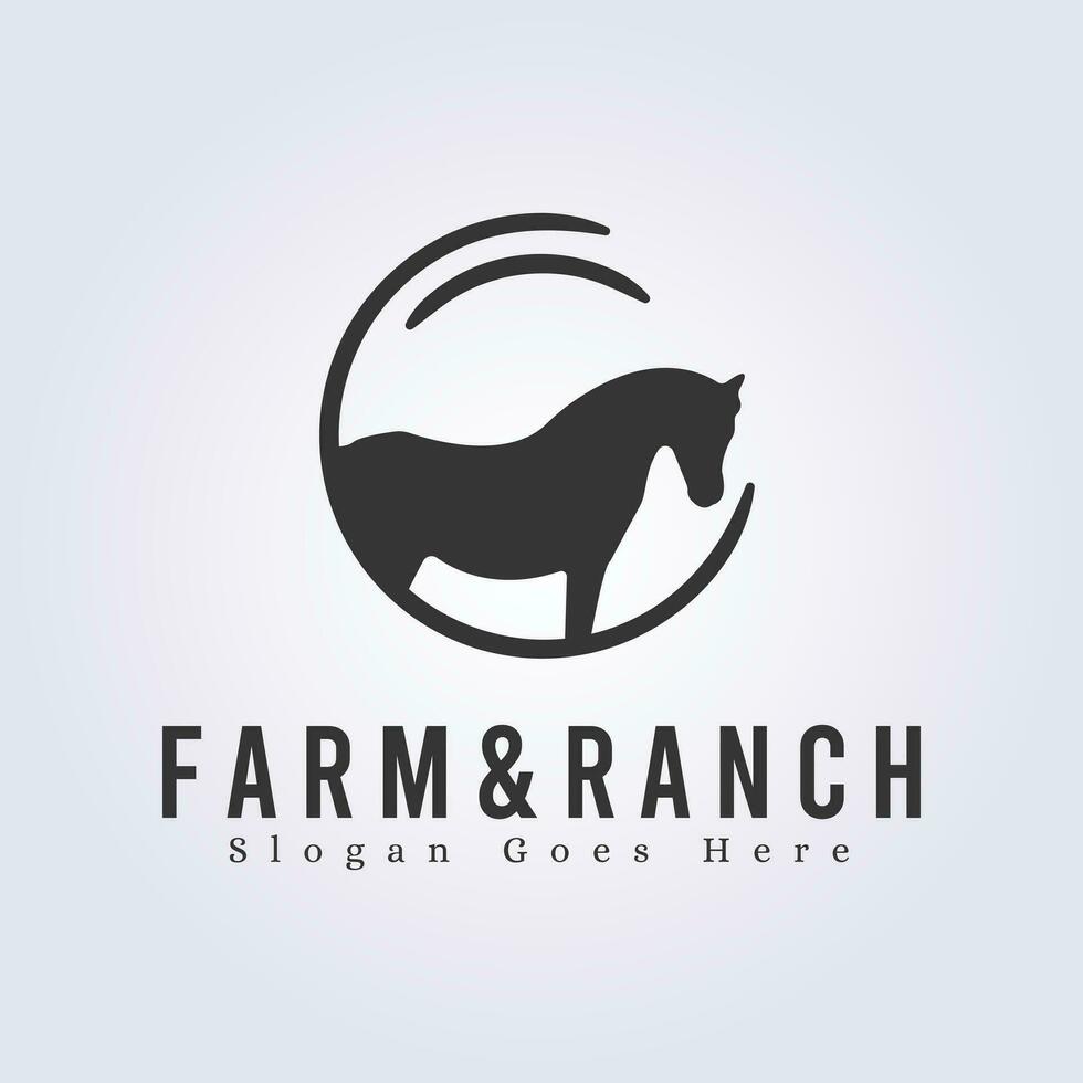 logo of farm and ranch vector illustration horse icon symbol template design