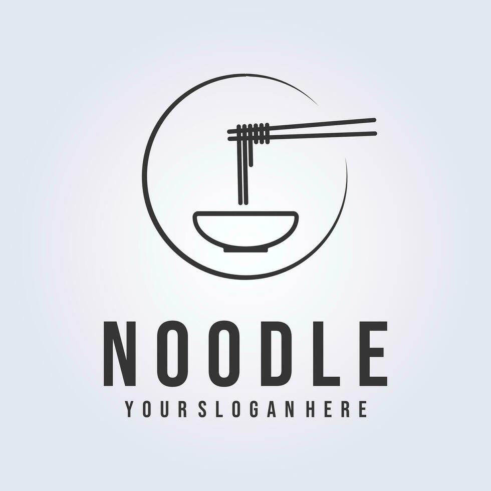 noodle logo line  art icon symbol template graphic background vector illustration design