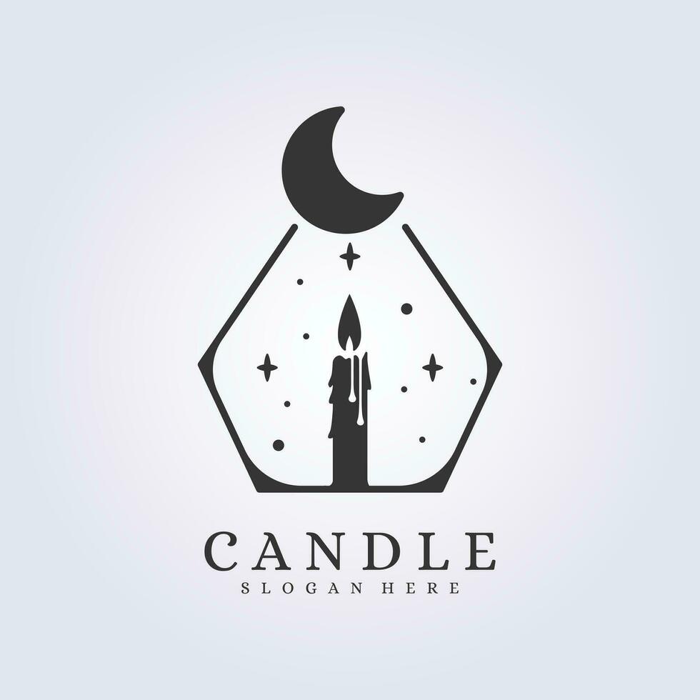 candle light logo minimalist simple icon symbol vector illustration design