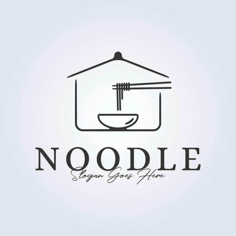 noodle logo line art icon symbol template graphic background vector illustration design