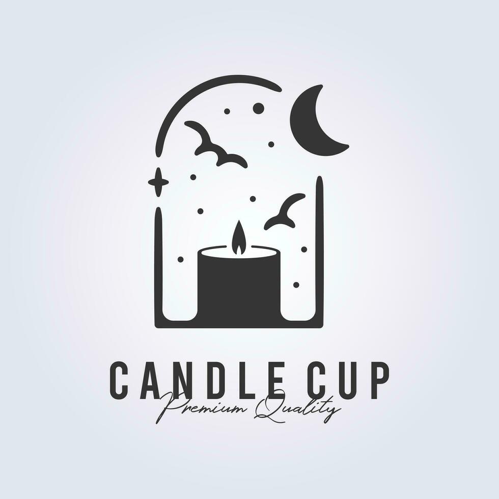 candle light logo minimalist simple icon symbol vector illustration design