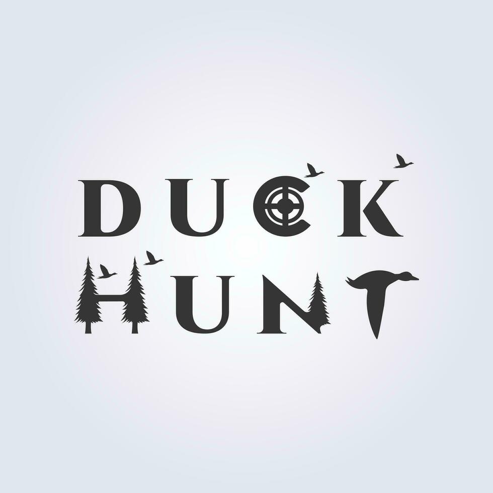 duck hunt logo vector illustration symbol icon sign template background design