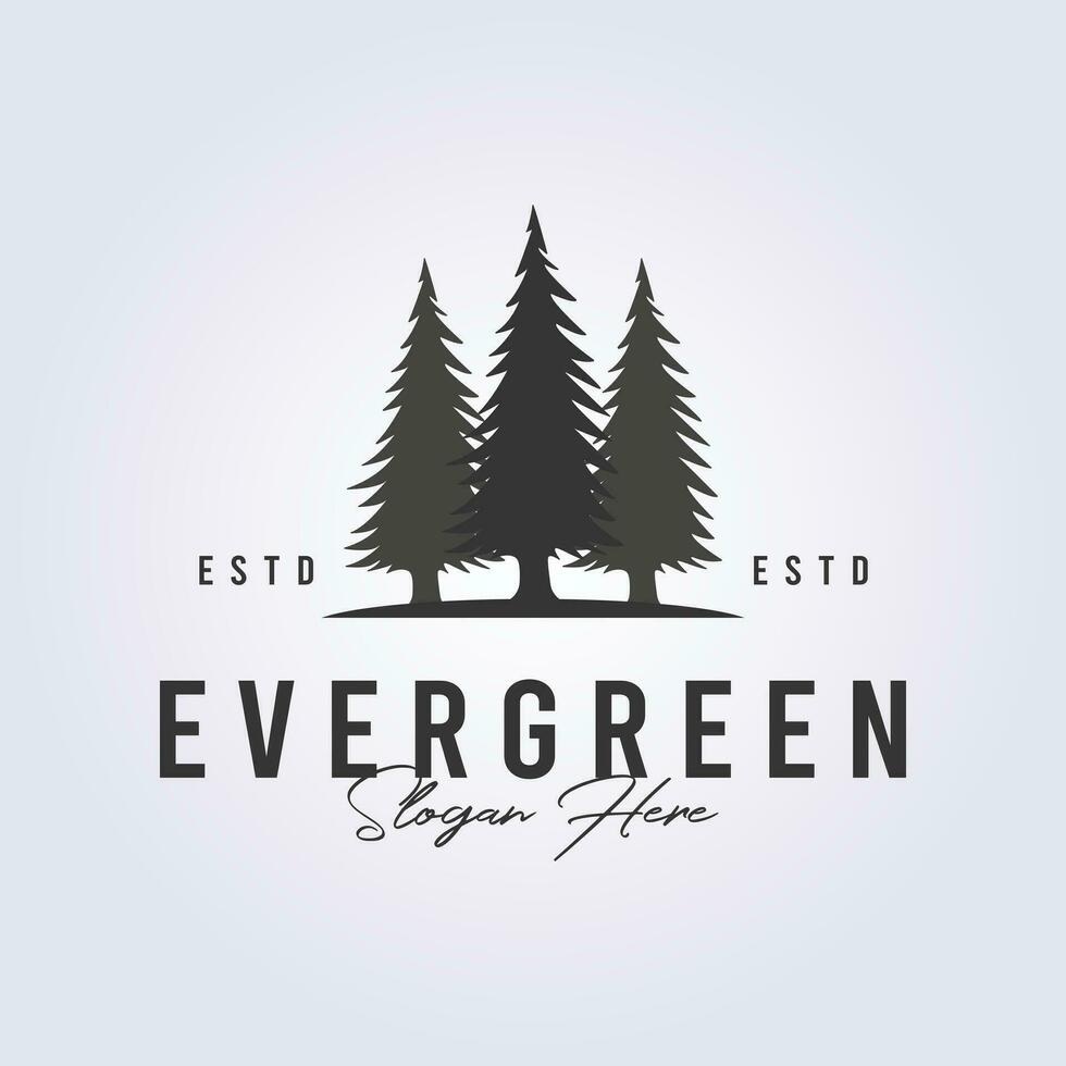 evergreen logo pine tree icon symbol vector illustration design