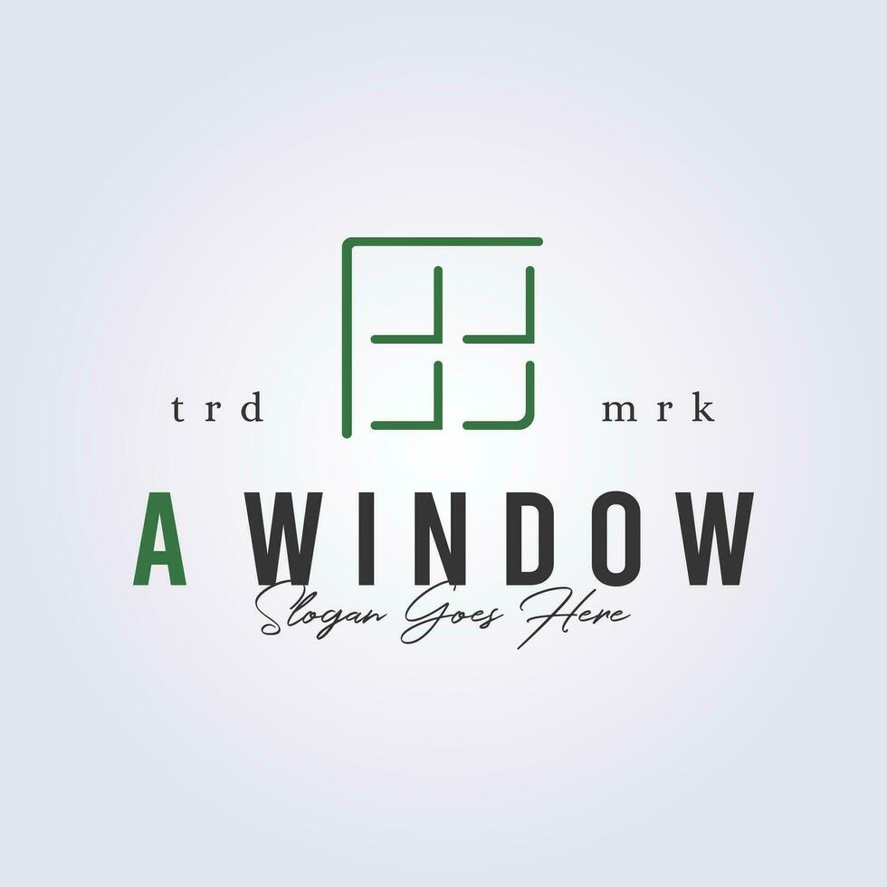 a window logo vector illustration line art design