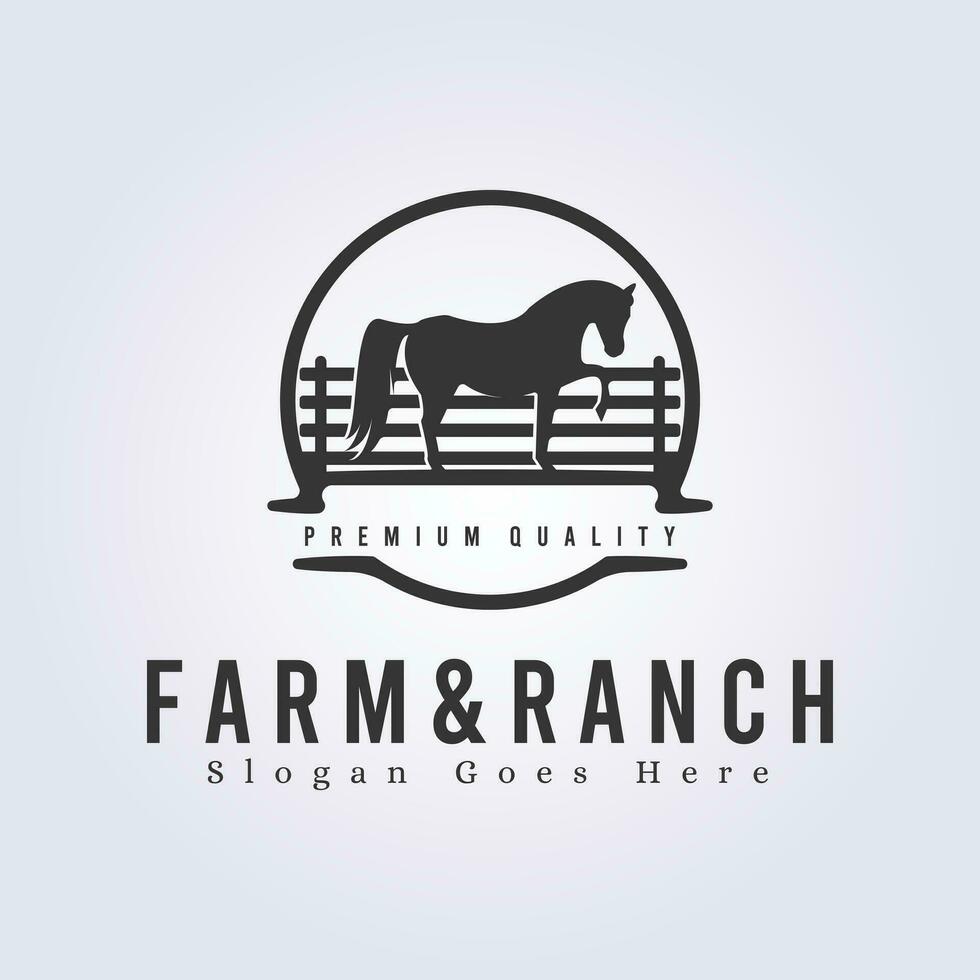 logo of farm and ranch vector illustration horse icon symbol template design
