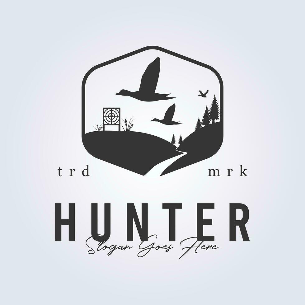 duck hunt logo vector illustration symbol icon sign template background design