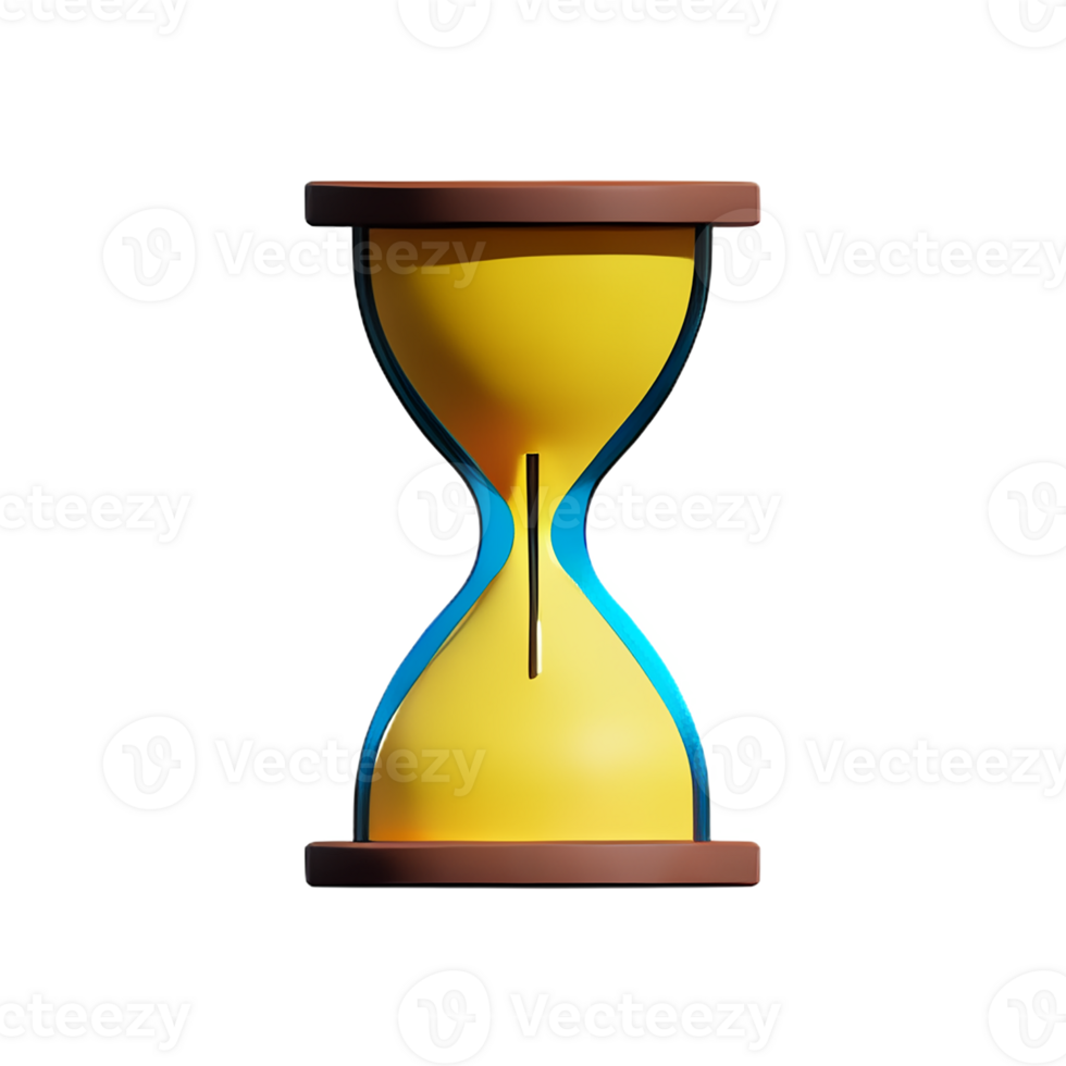 hourglass 3d rendering icon illustration png