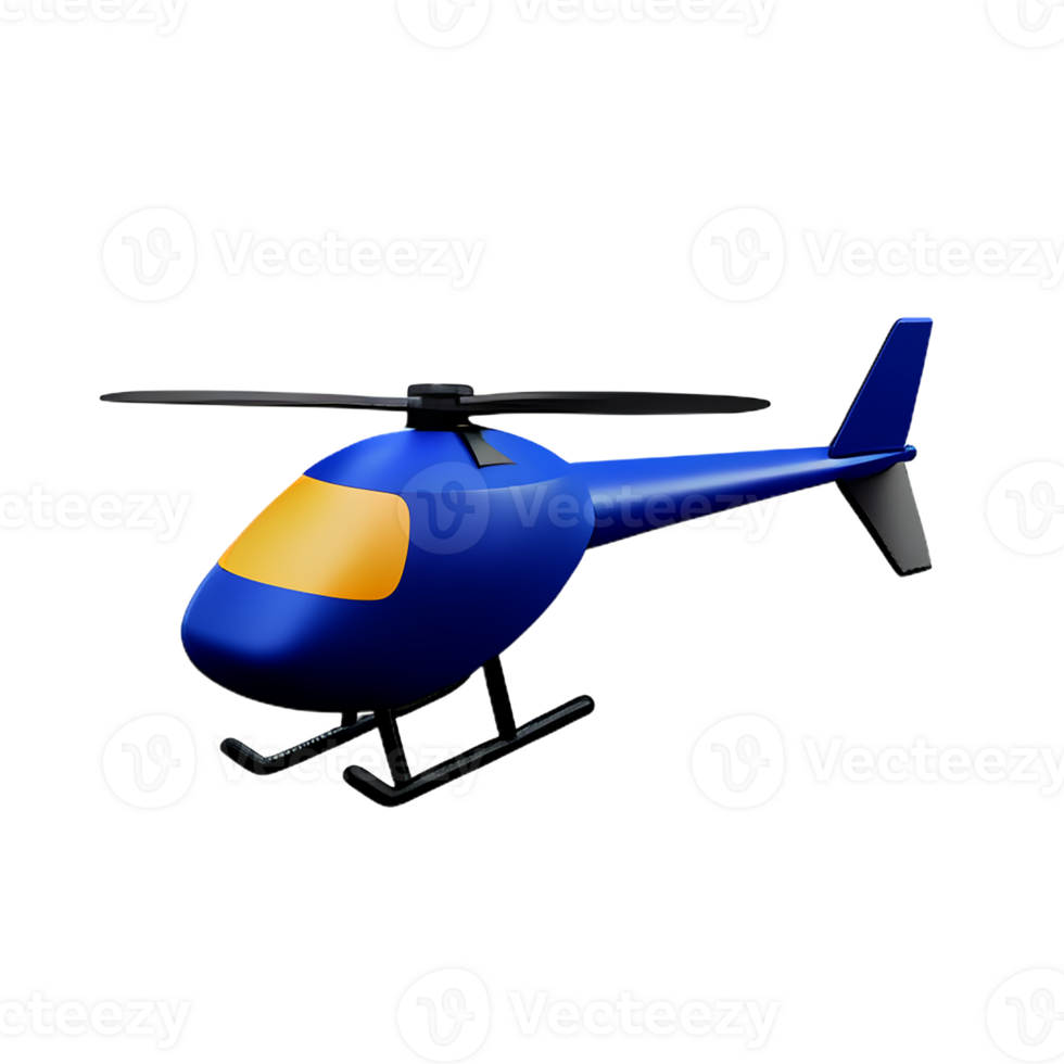 helicopter 3d rendering icon illustration png