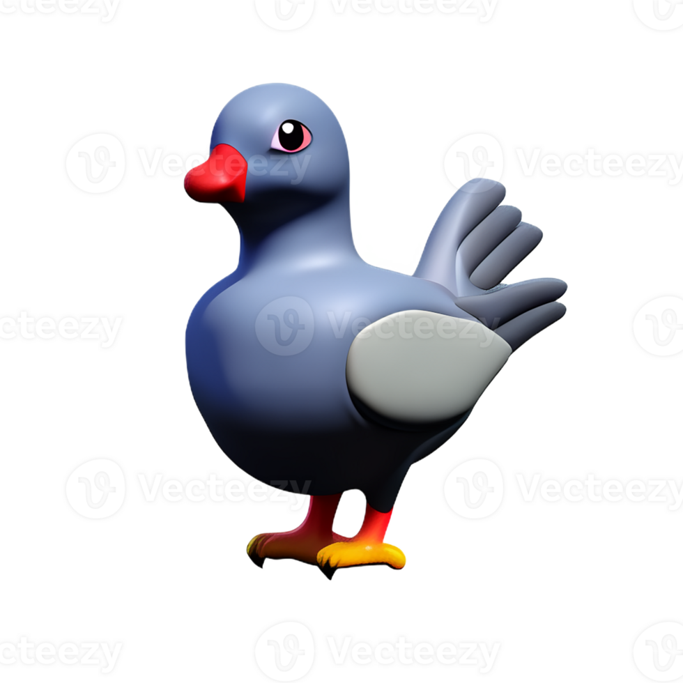 pigeon 3d rendering icon illustration png