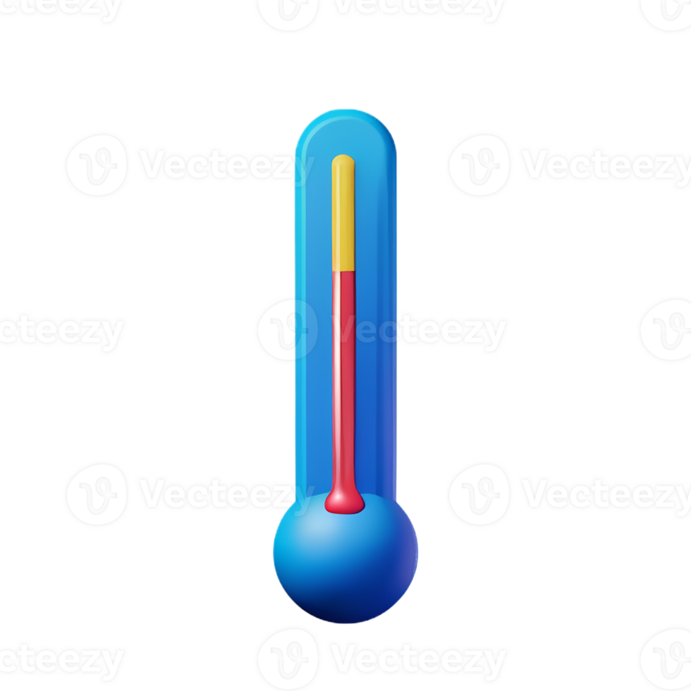 thermometer 3d rendering icon illustration png