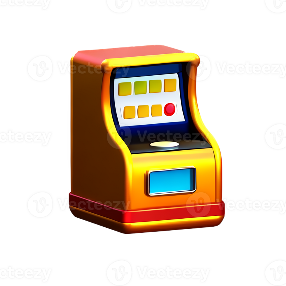 slot machine 3d rendering icon illustration png