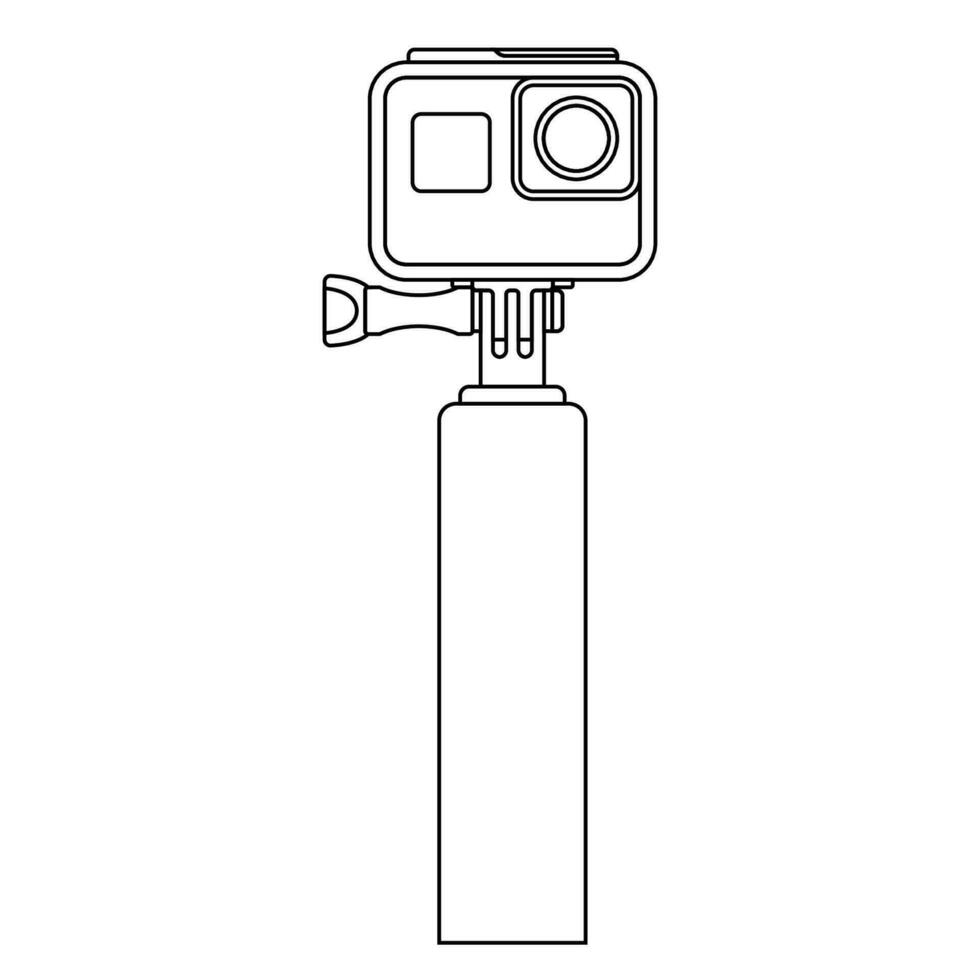 Action Camera Outline Icon Illustration on White Background vector