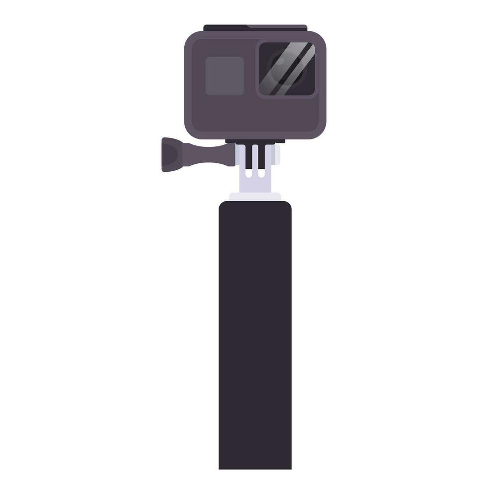Action Camera Flat Illustration. Clean Icon Design Element on Isolated White Background vector