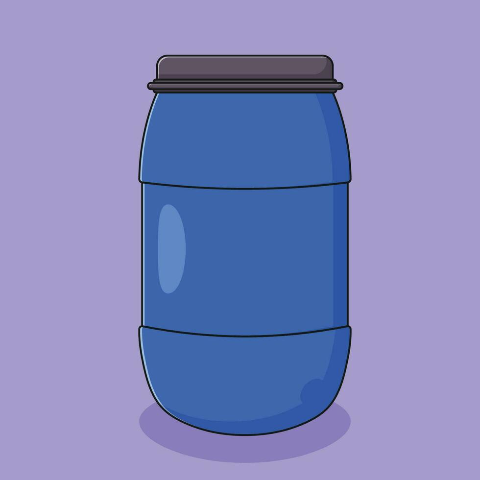 agua almacenamiento barril vector icono ilustración con contorno para diseño elemento, acortar arte, web, aterrizaje página, pegatina, bandera. plano dibujos animados estilo