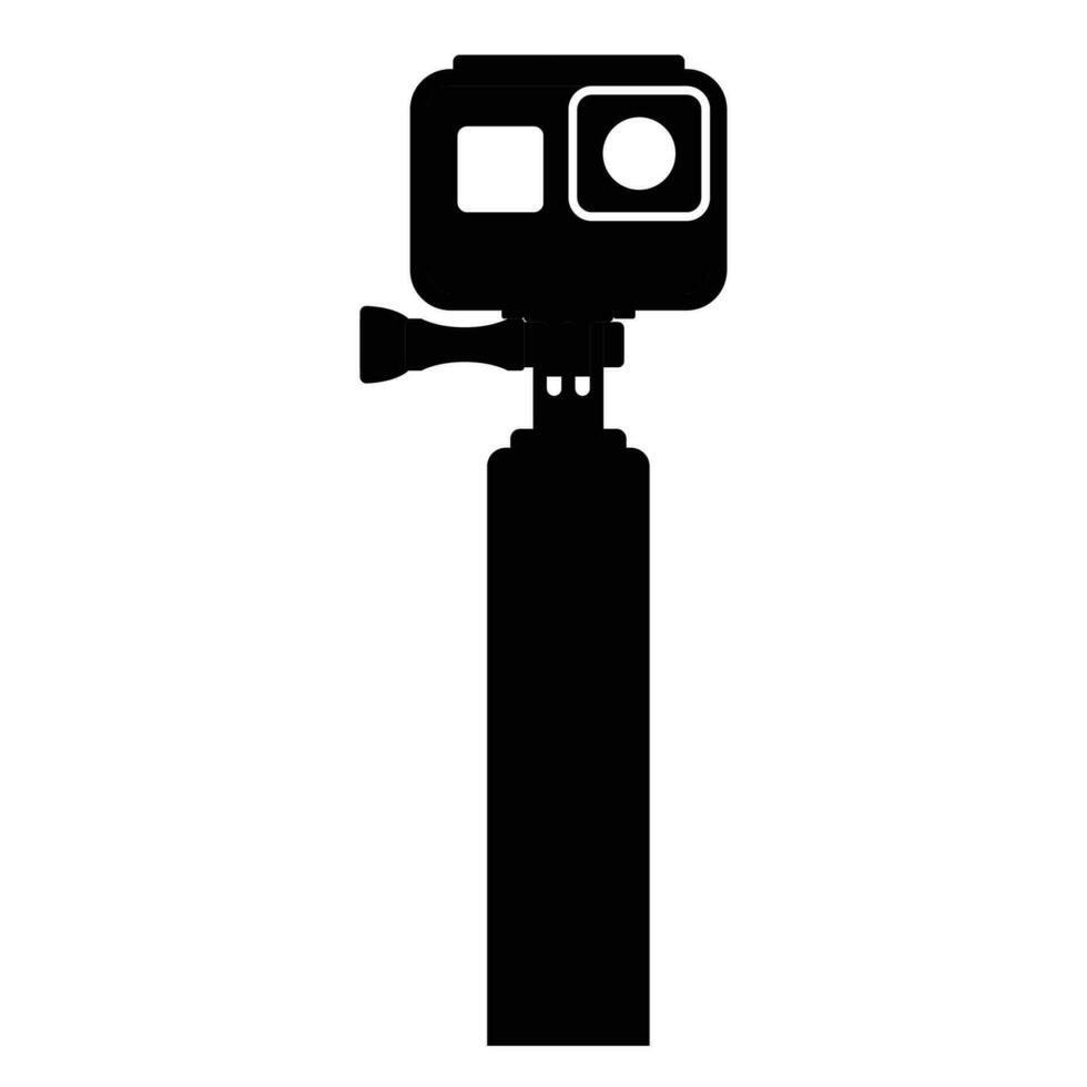 Action Camera Silhouette. Black and White Icon Design Elements on Isolated White Background vector