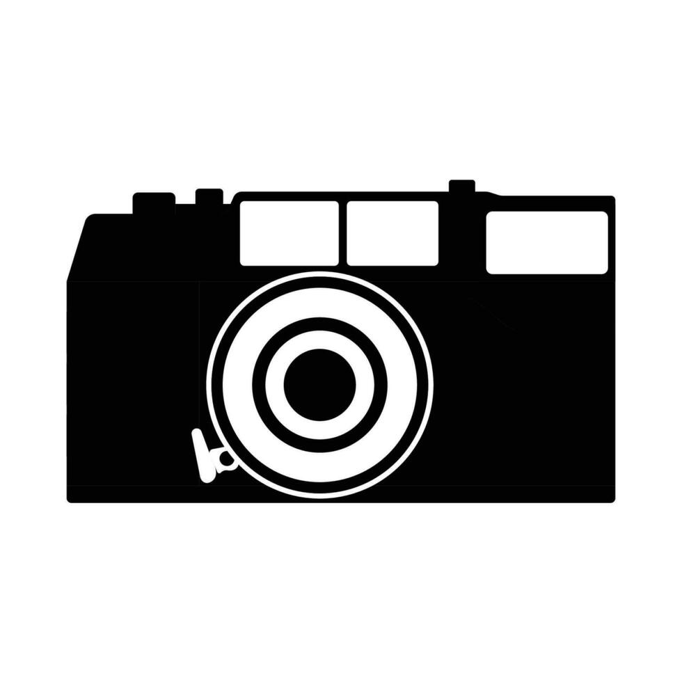 Camera Silhouette. Black and White Icon Design Elements on Isolated White Background vector