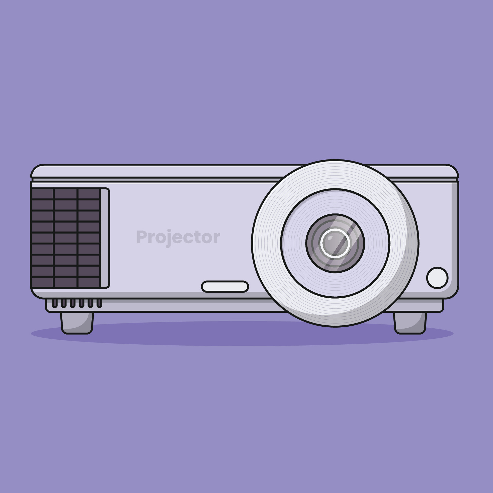 Dibujo vectorial del proyector ilustración de estilo grabado