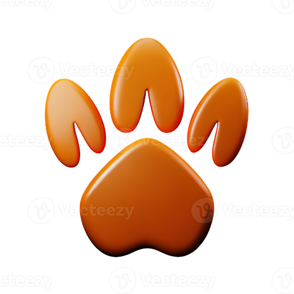 dog paw 3d rendering icon illustration png