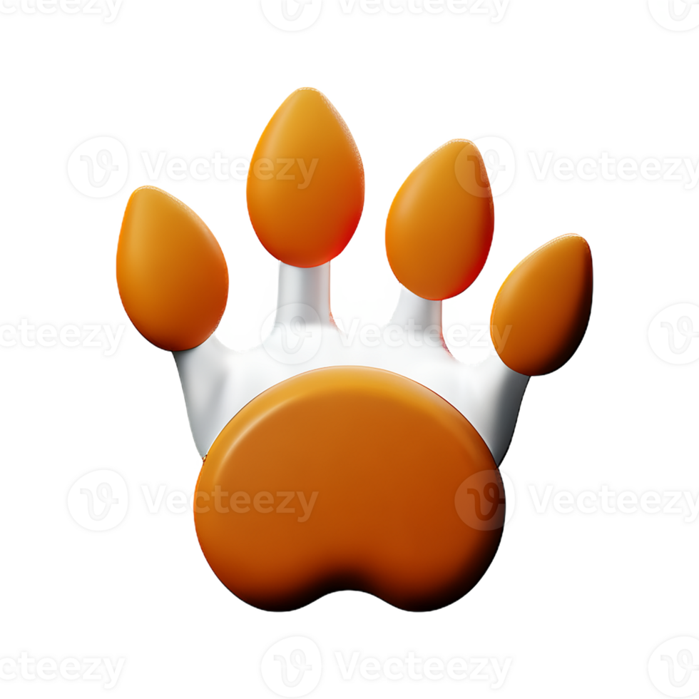 dog paw 3d rendering icon illustration png