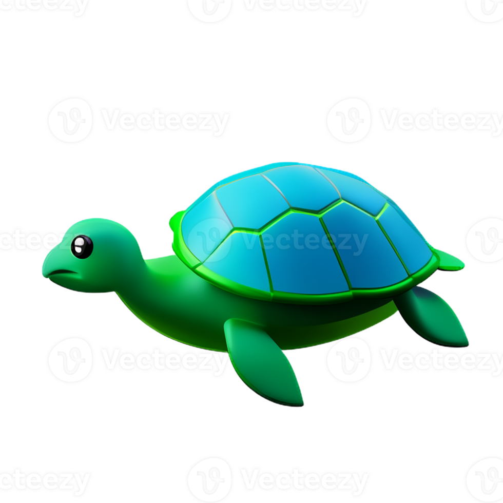 sea turtle 3d rendering icon illustration png