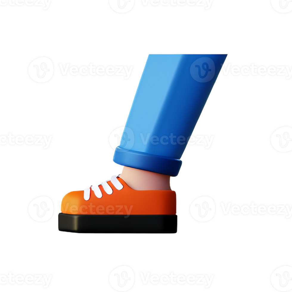 foot 3d rendering icon illustration png