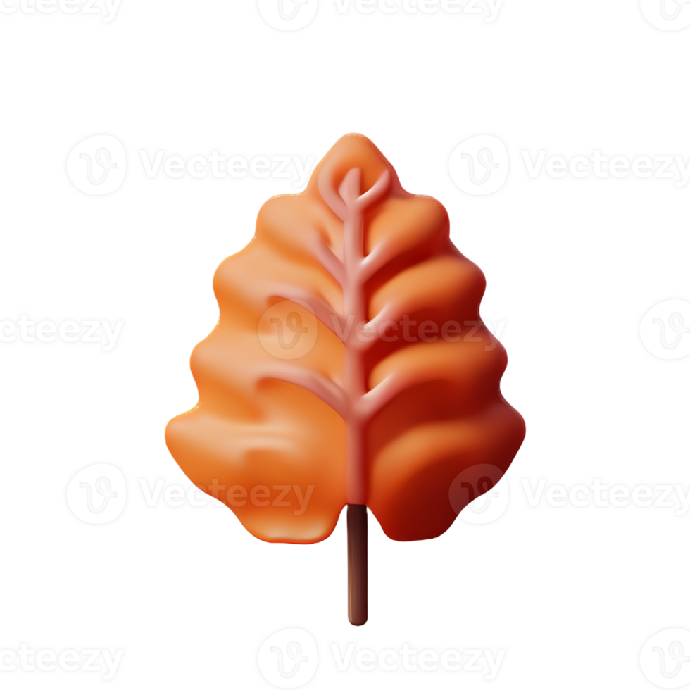 autumn leaves 3d rendering icon illustration png