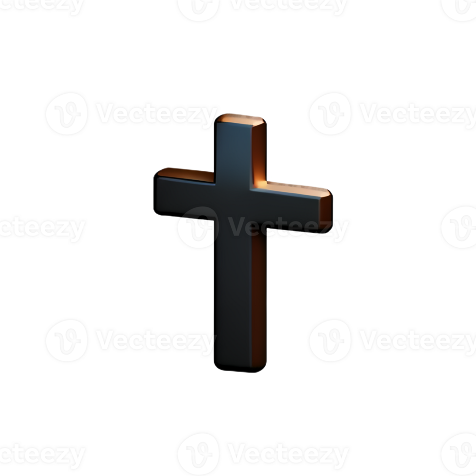 christian cross 3d rendering icon illustration png