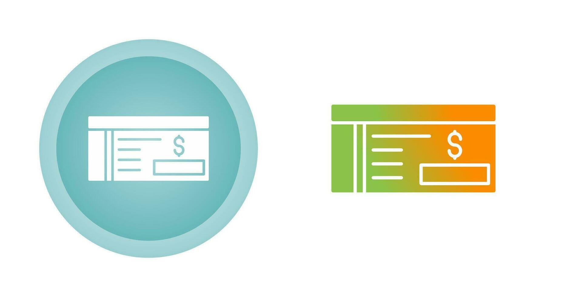 Bank Check Vector Icon