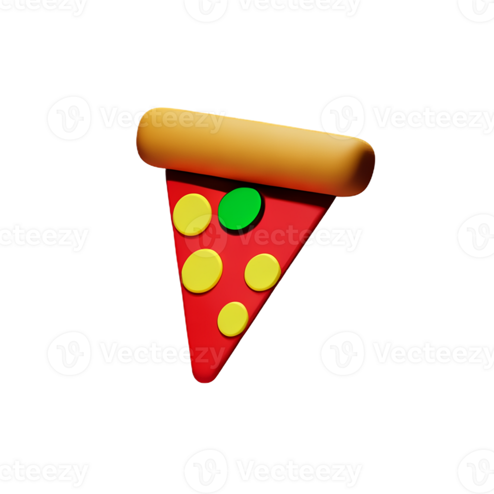 pizza slice 3d rendering icon illustration png