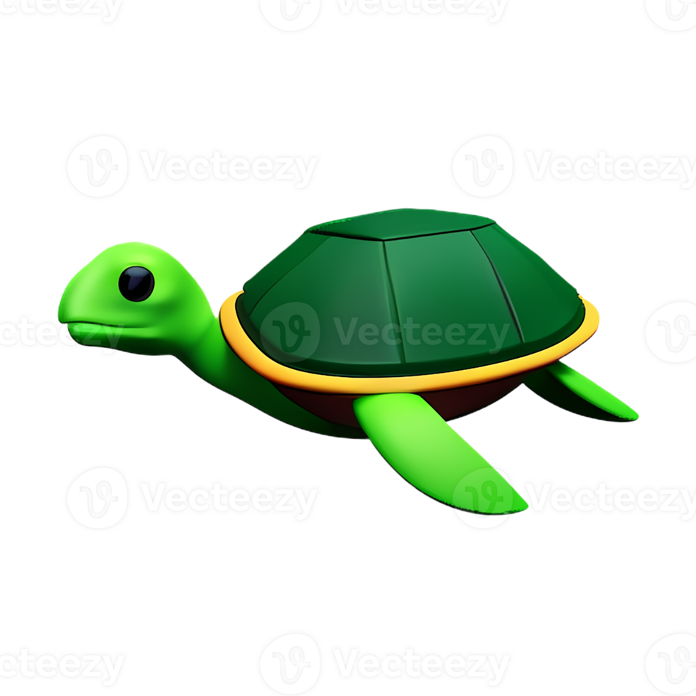 sea turtle 3d rendering icon illustration png