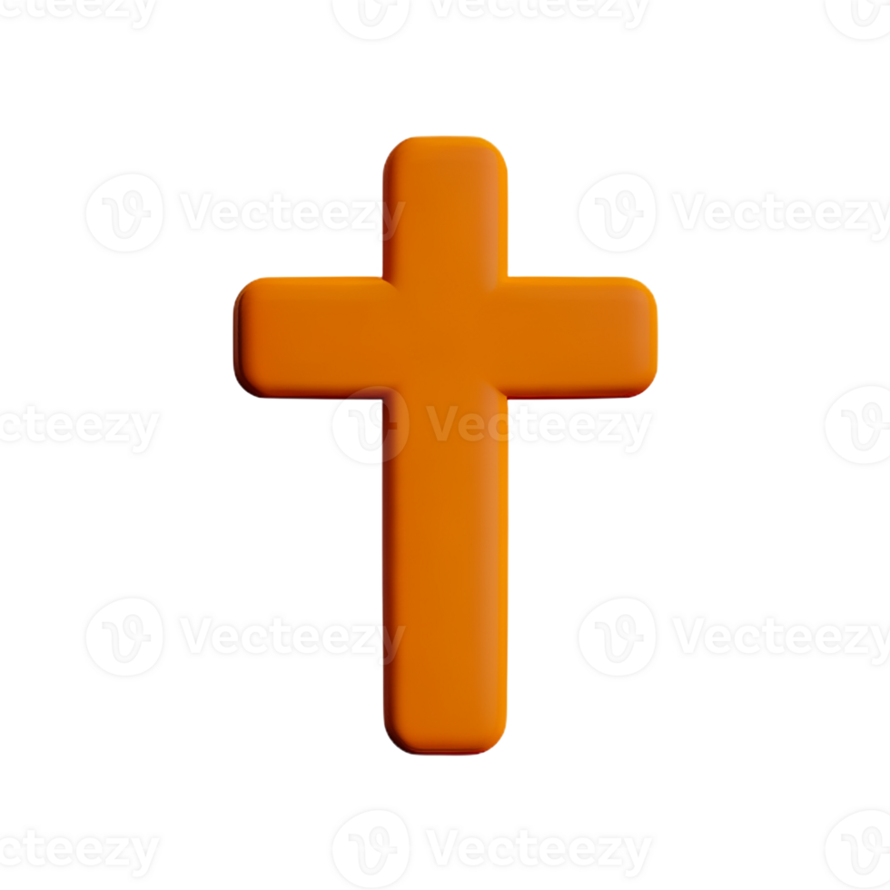 christian cross 3d rendering icon illustration png