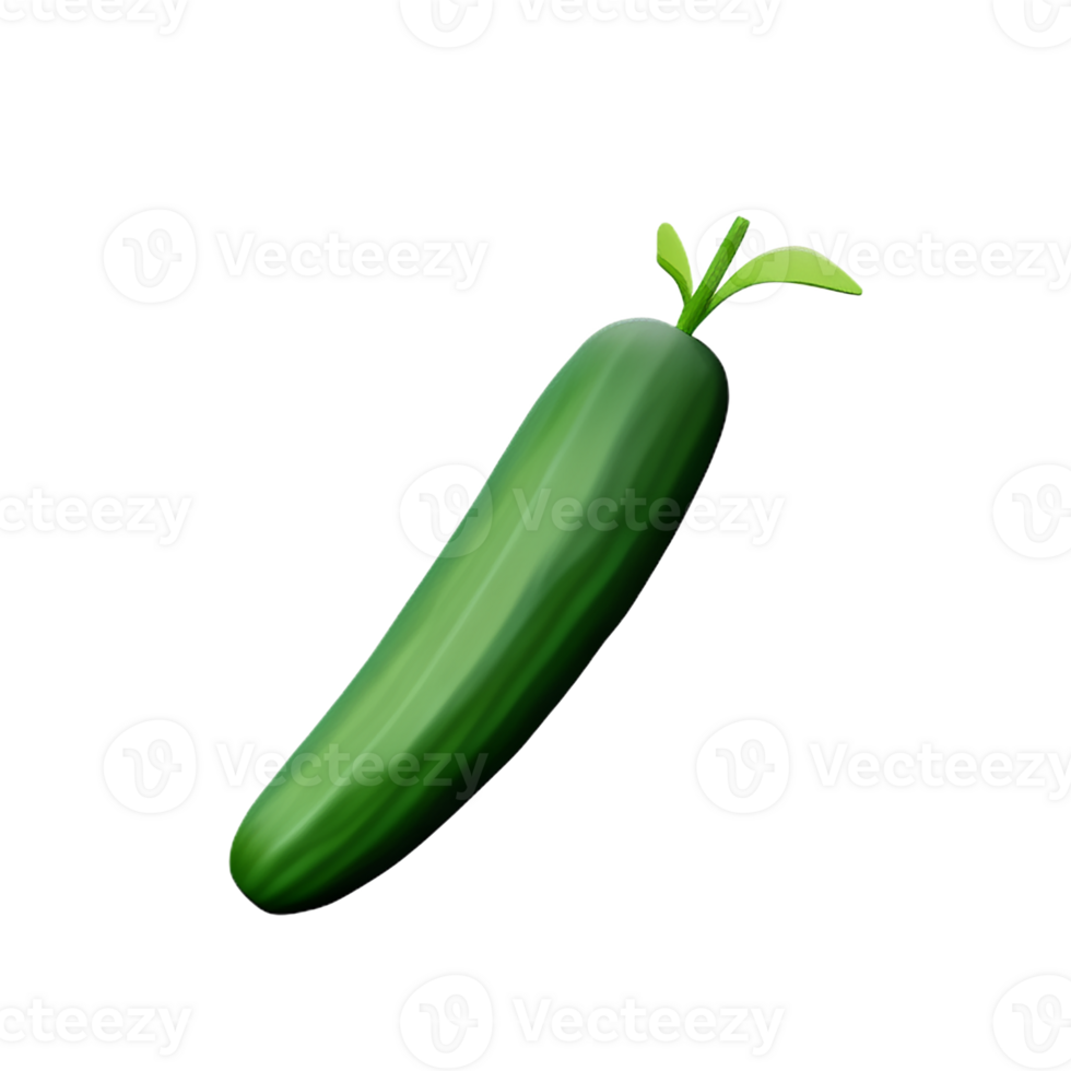 cucumber 3d rendering icon illustration png