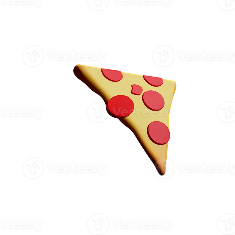 pizza slice 3d rendering icon illustration png