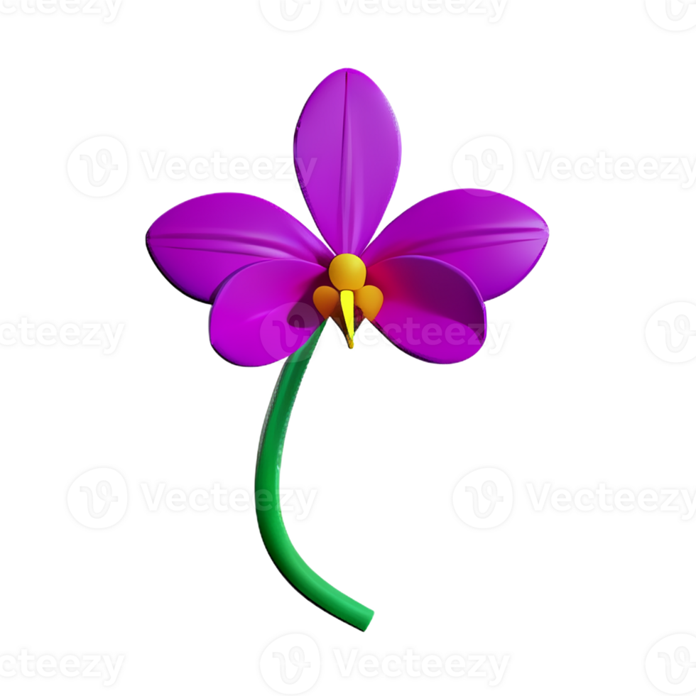orchid 3d rendering icon illustration png