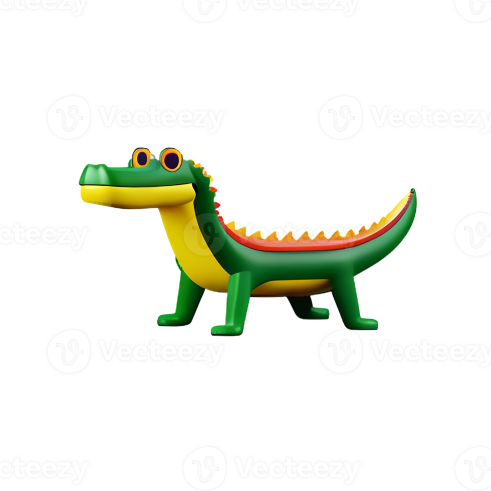 crocodile 3d rendering icon illustration png