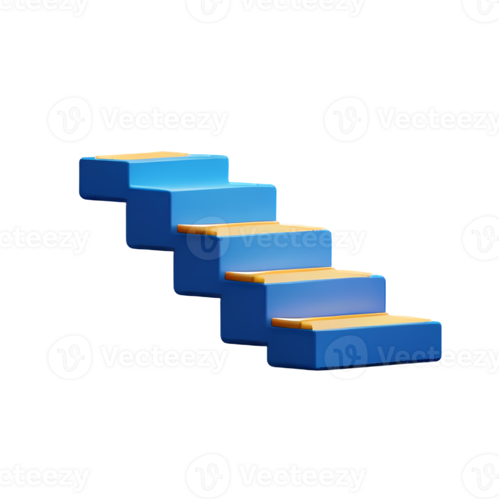 stairs 3d rendering icon illustration png