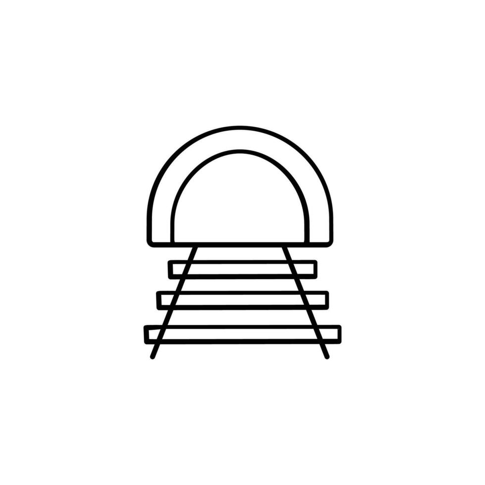 Railway Tunnel Line Style Icon Design vector