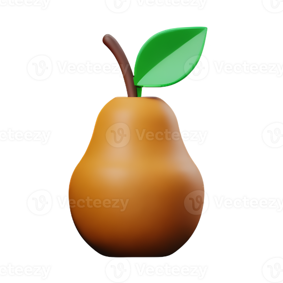pear 3d rendering icon illustration png