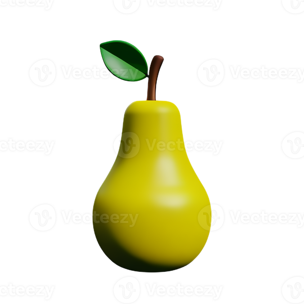 pear 3d rendering icon illustration png