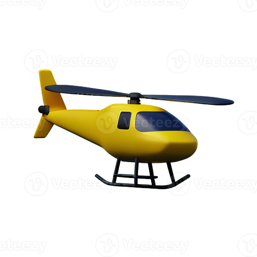 helicopter 3d rendering icon illustration png