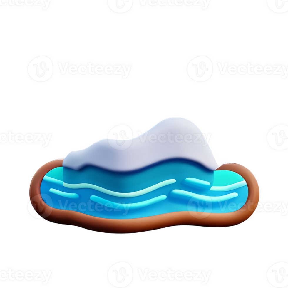 ocean waves 3d rendering icon illustration png